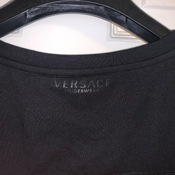 AUTHENTIC VERSACE AMAZING BLACK MESH SHIRT SIZE 8 APPROX XL - Picture 7 of 11